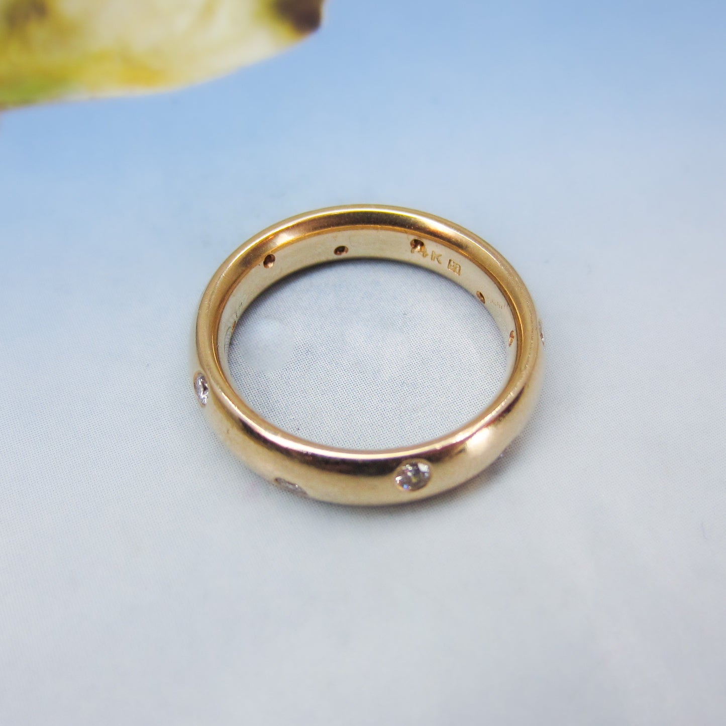 Vintage Diamond Polka Dot 5mm Eternity Band 14k Size 8