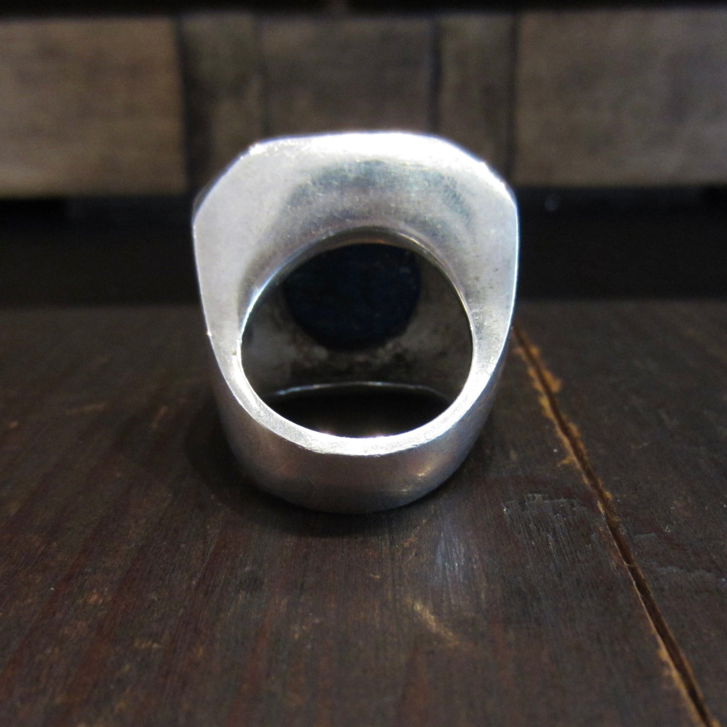 HOLD-HUGE Turquoise Ring Sterling Silver c. 1970