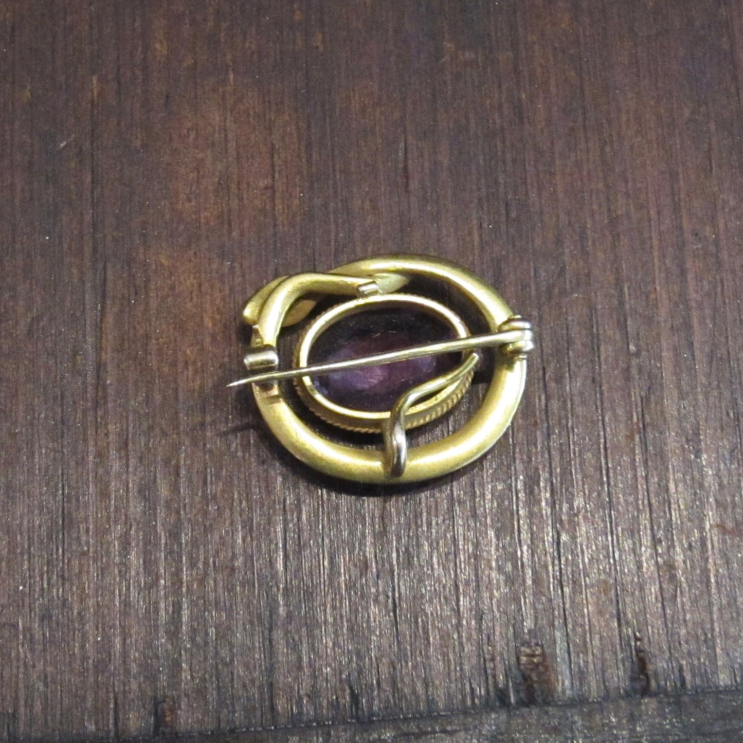 SOLD-Victorian Amethyst and Diamond Snake Brooch 14k c. 1890