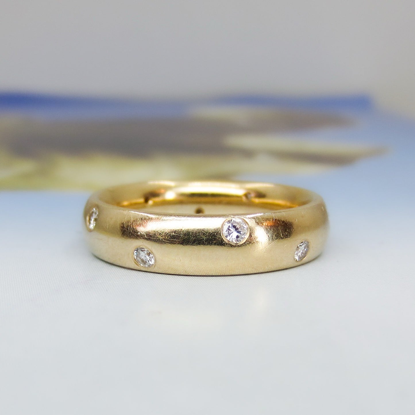 Vintage Diamond Polka Dot 5mm Eternity Band 14k Size 8