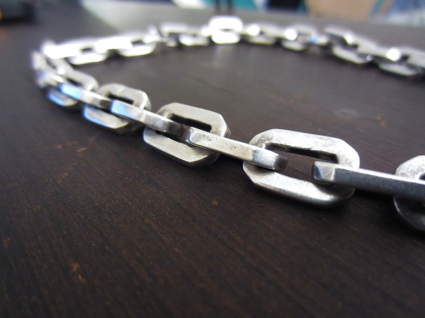 Vintage Heavy Biker Chain 17" Sterling, Taxco c. 1970