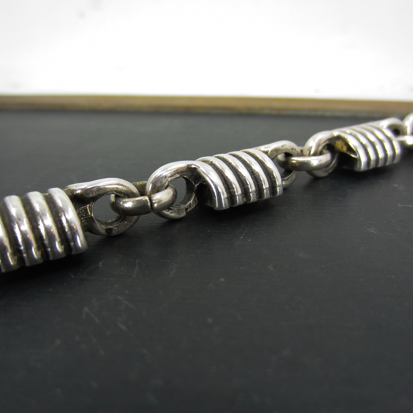 Men's Post Modern Coil Bracelet Sterling c. 1990