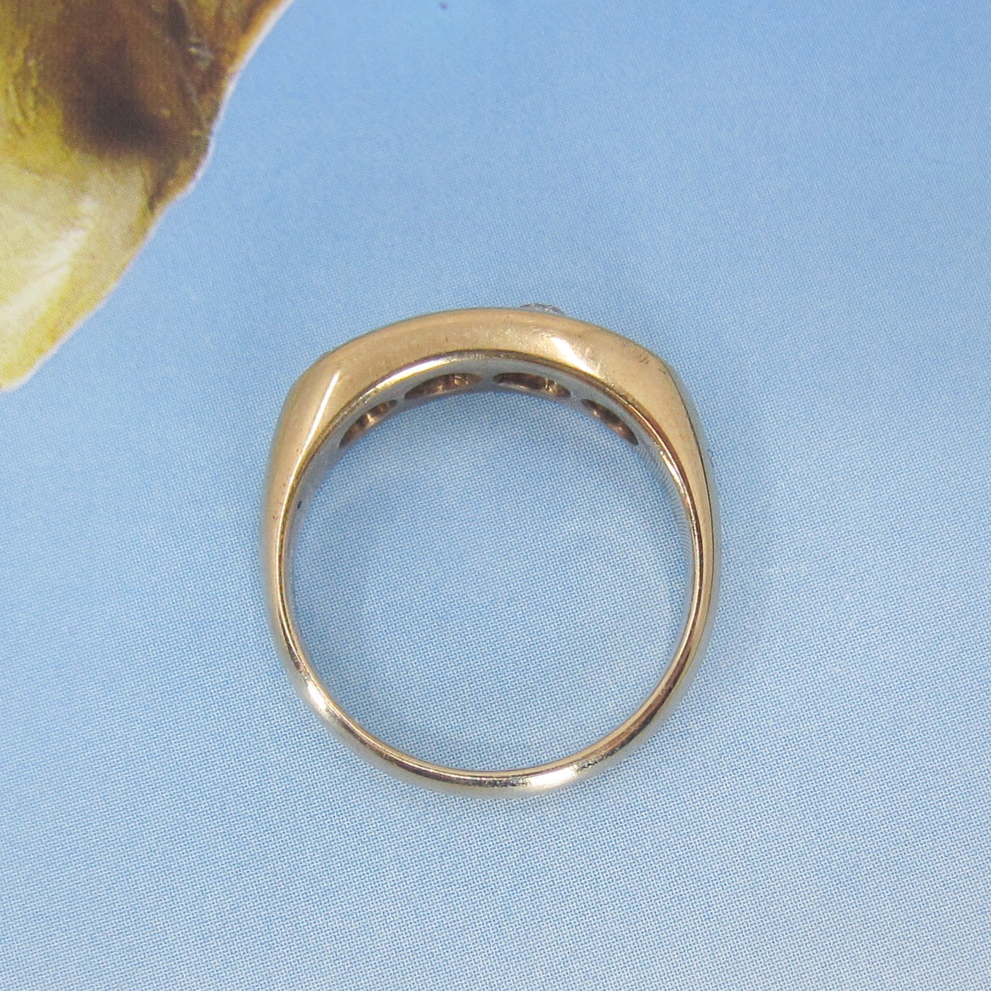 SOLD--Vintage Four Old Mine Diamond Band 14k c. 1900