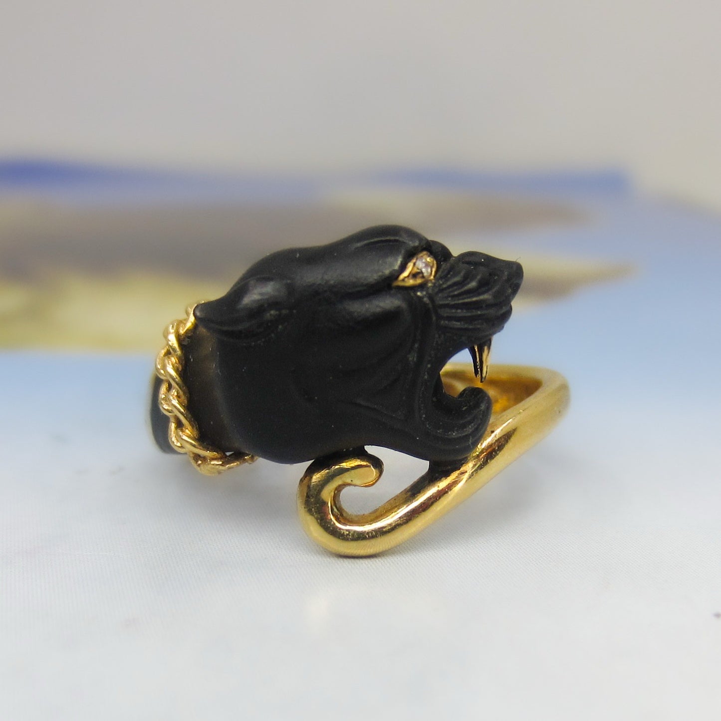 Estate Carrera Y Carrera Panther Ring 18k c. 2000