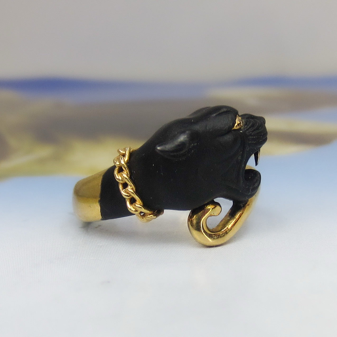 Estate Carrera Y Carrera Panther Ring 18k c. 2000