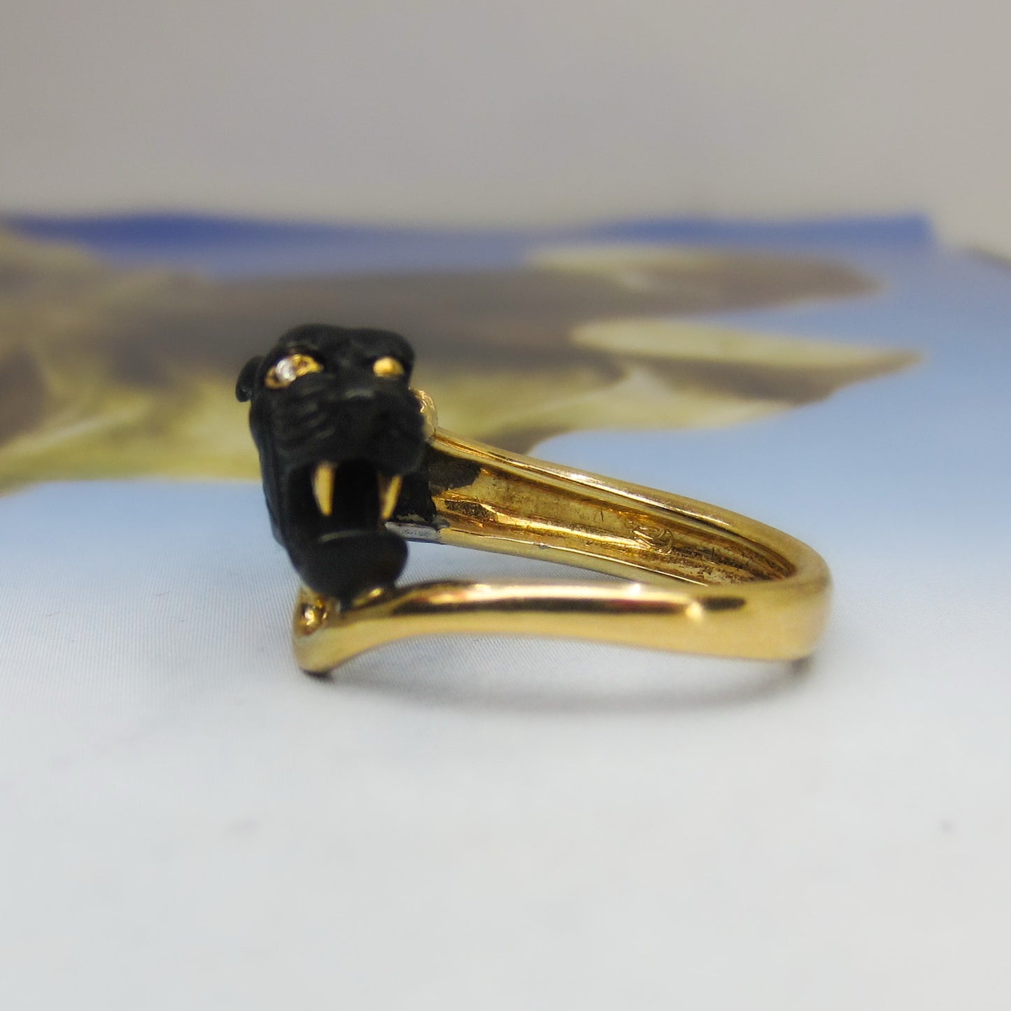 Estate Carrera Y Carrera Panther Ring 18k c. 2000