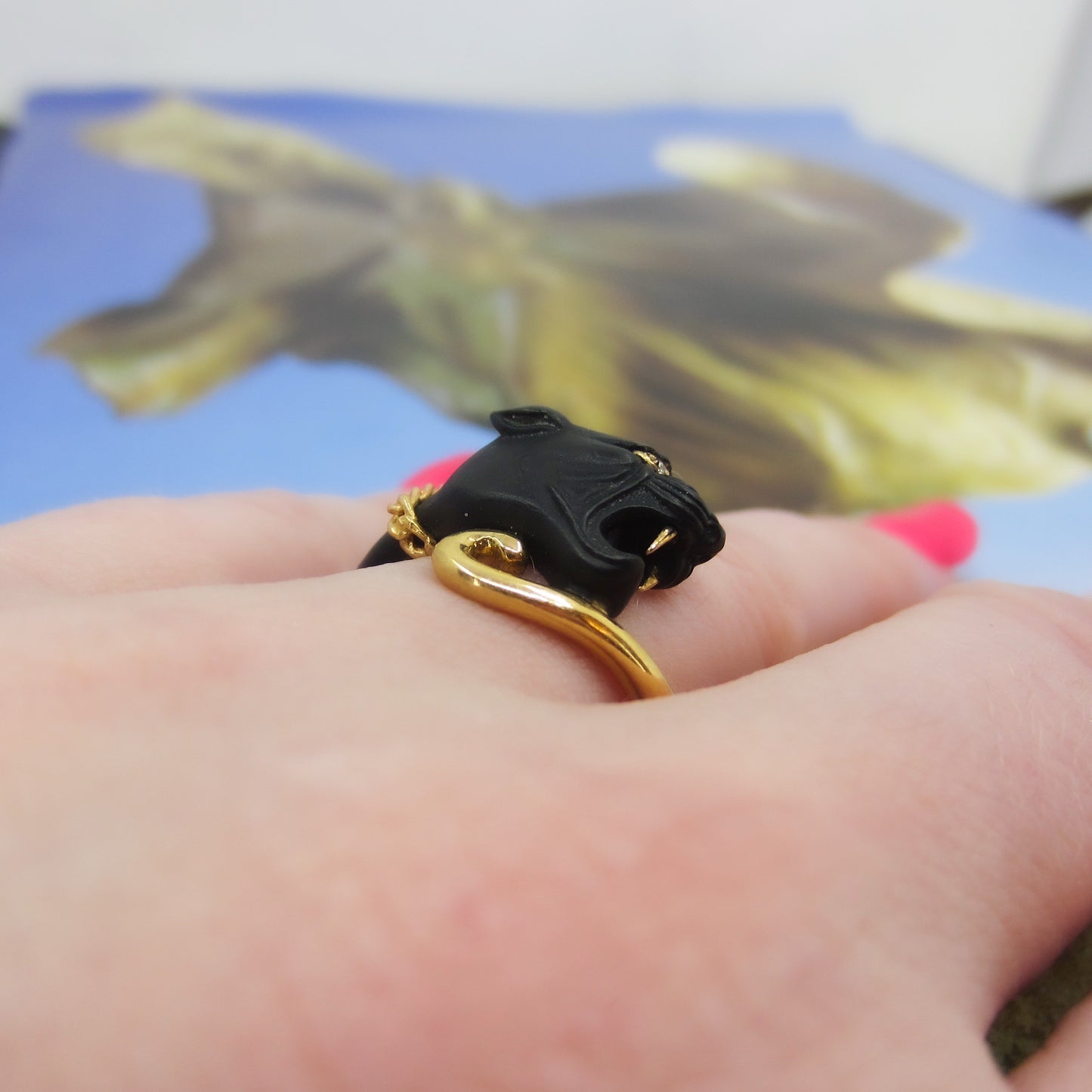 Estate Carrera Y Carrera Panther Ring 18k c. 2000
