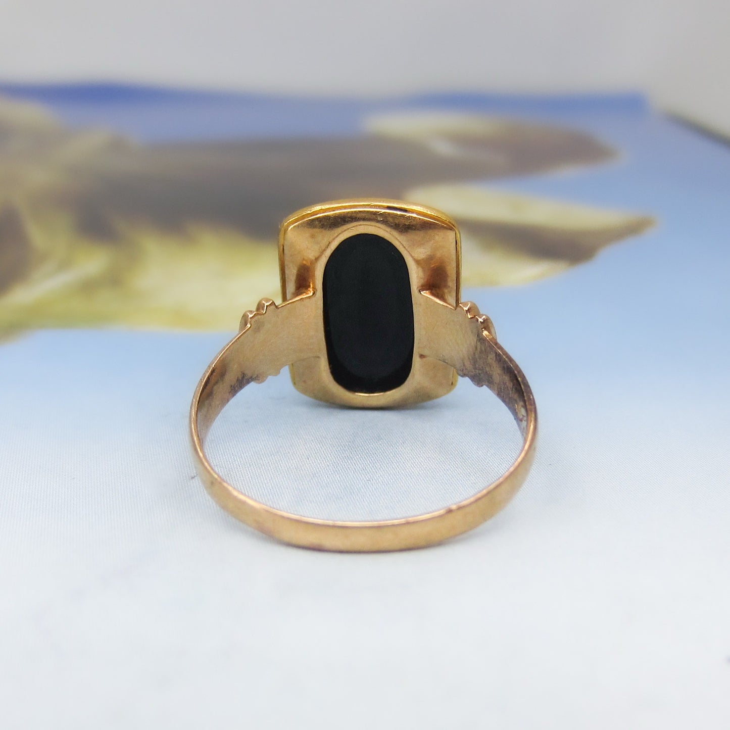 Victorian Onyx Intaglio “RB” Signet 18k c. 1874