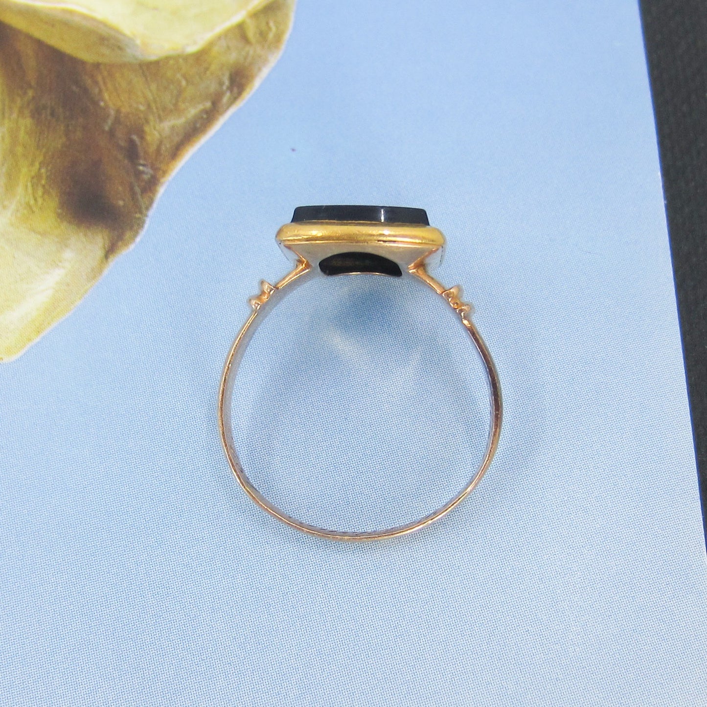 Victorian Onyx Intaglio “RB” Signet 18k c. 1874