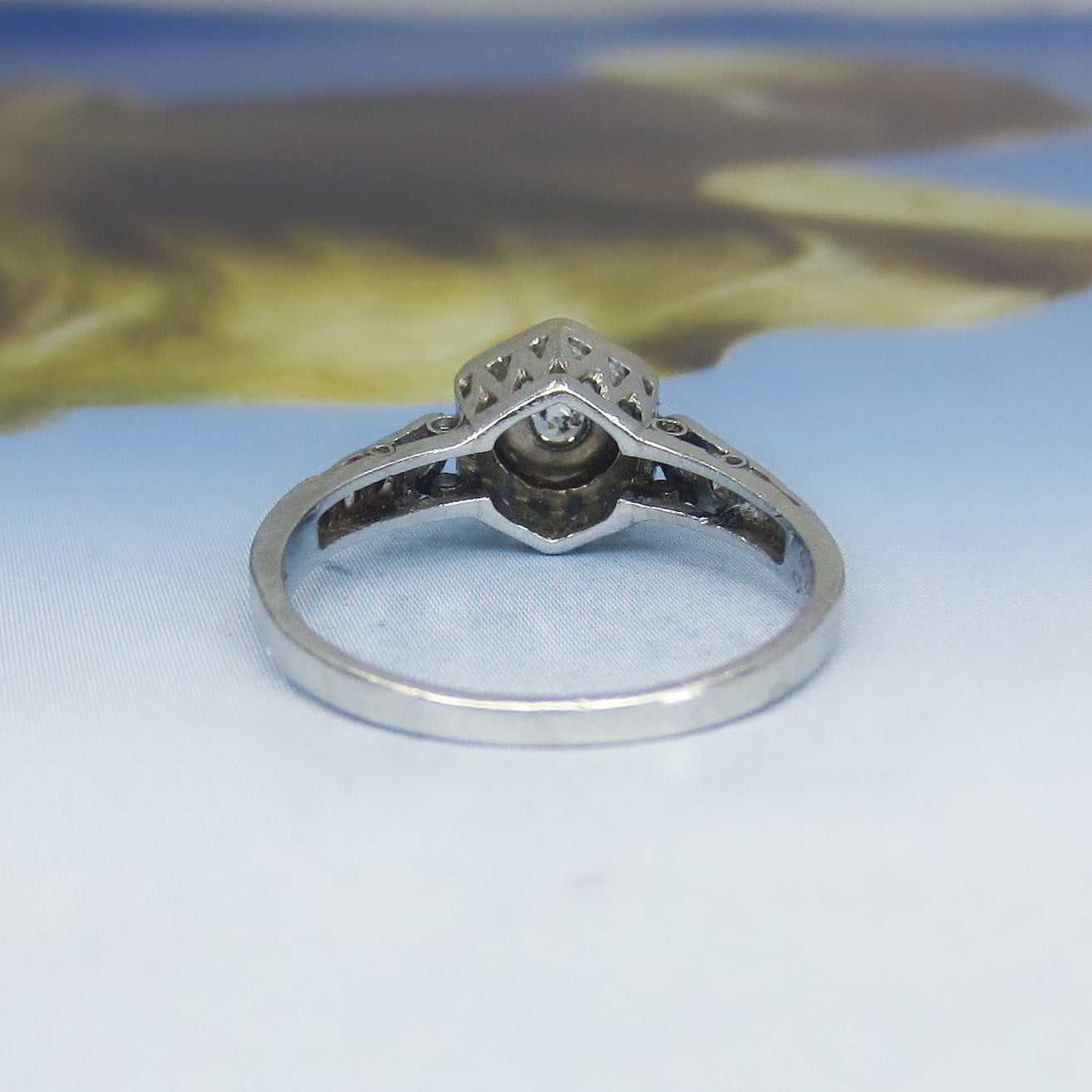 Early Art Deco Old European Diamond .10ct Engagement Ring Platinum c. 1920