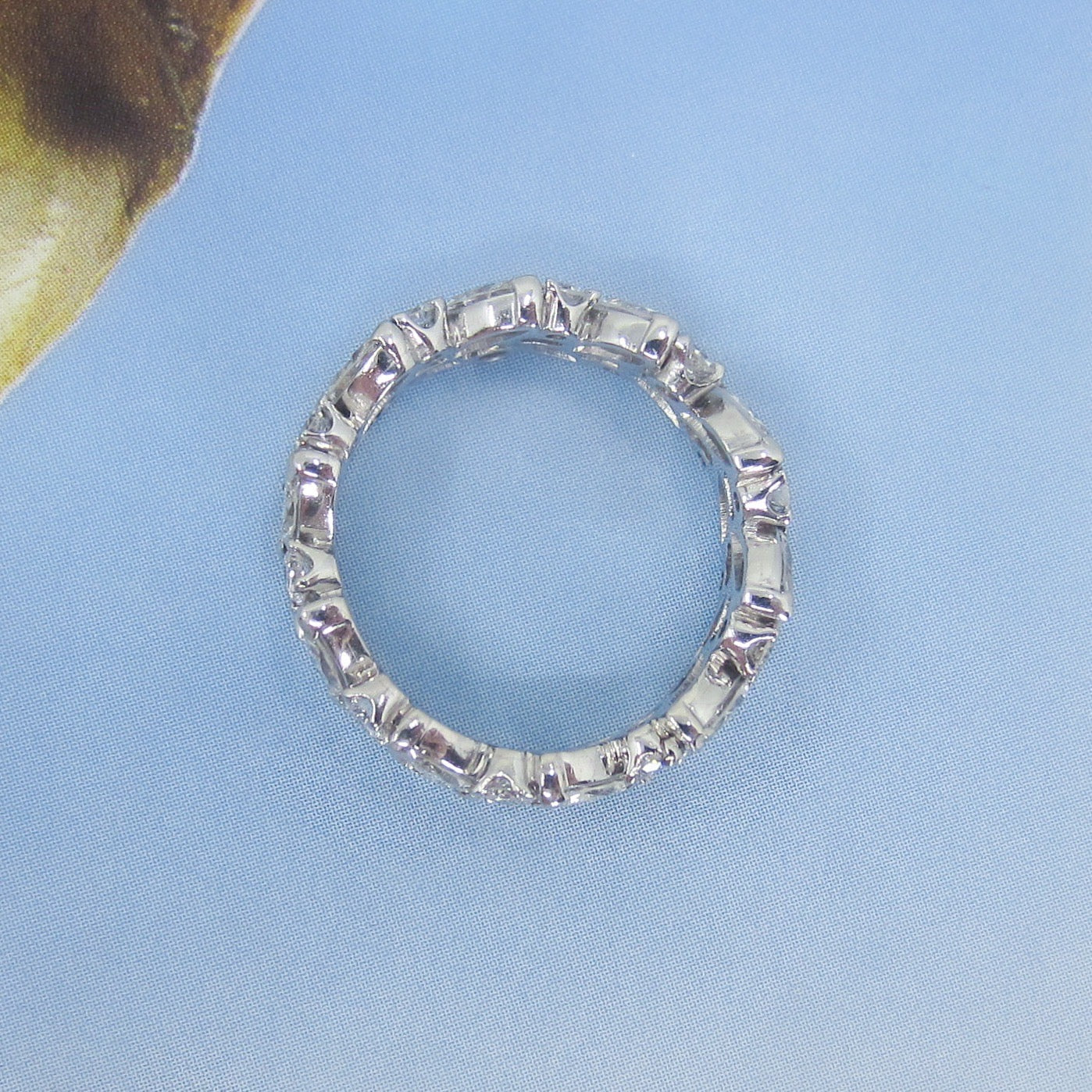 Beautiful Vintage Marquise and around Diamond Eternity Band 18k, size 6.5