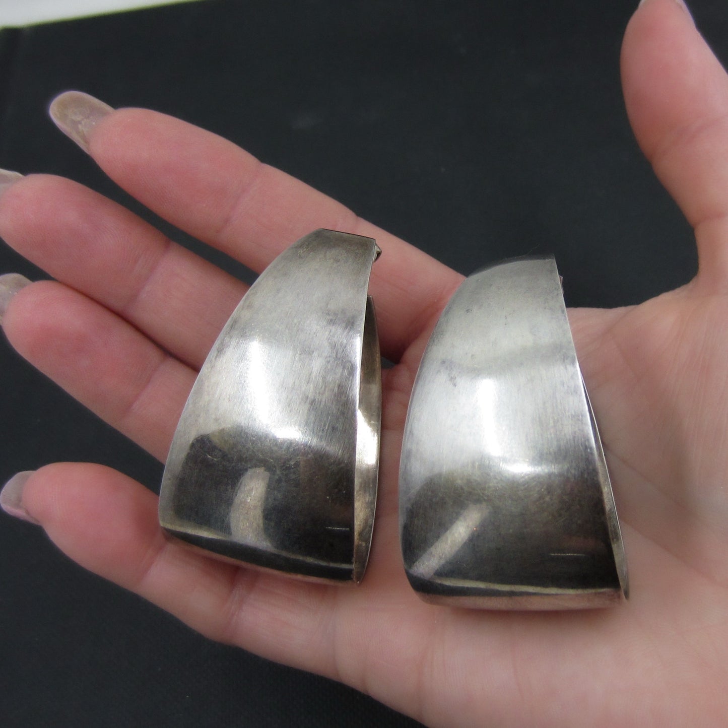 HOLD-Vintage Huge Taxco Hoop Earrings c. 1980