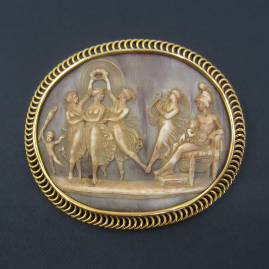 SOLD--Huge Vintage Shell Cameo 14k c. 1940