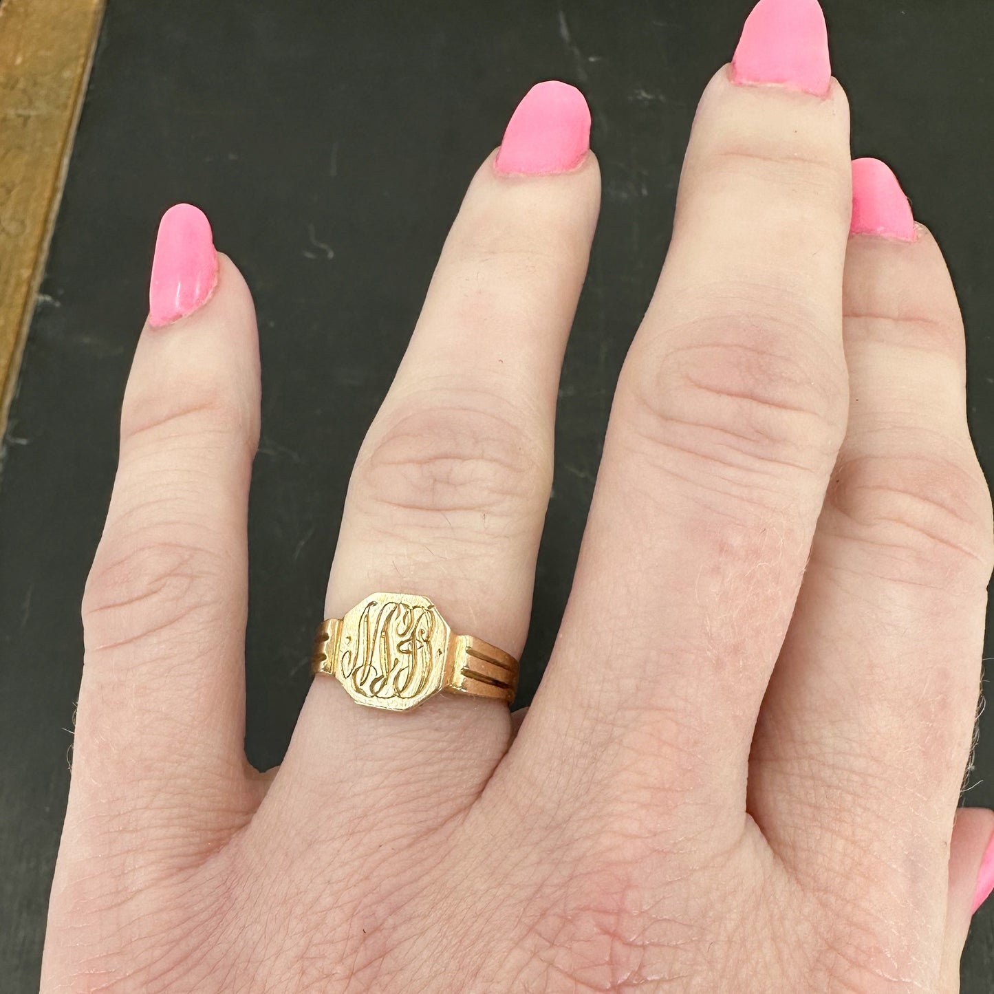SOLD Art Deco Signet Ring 14k c. 1920