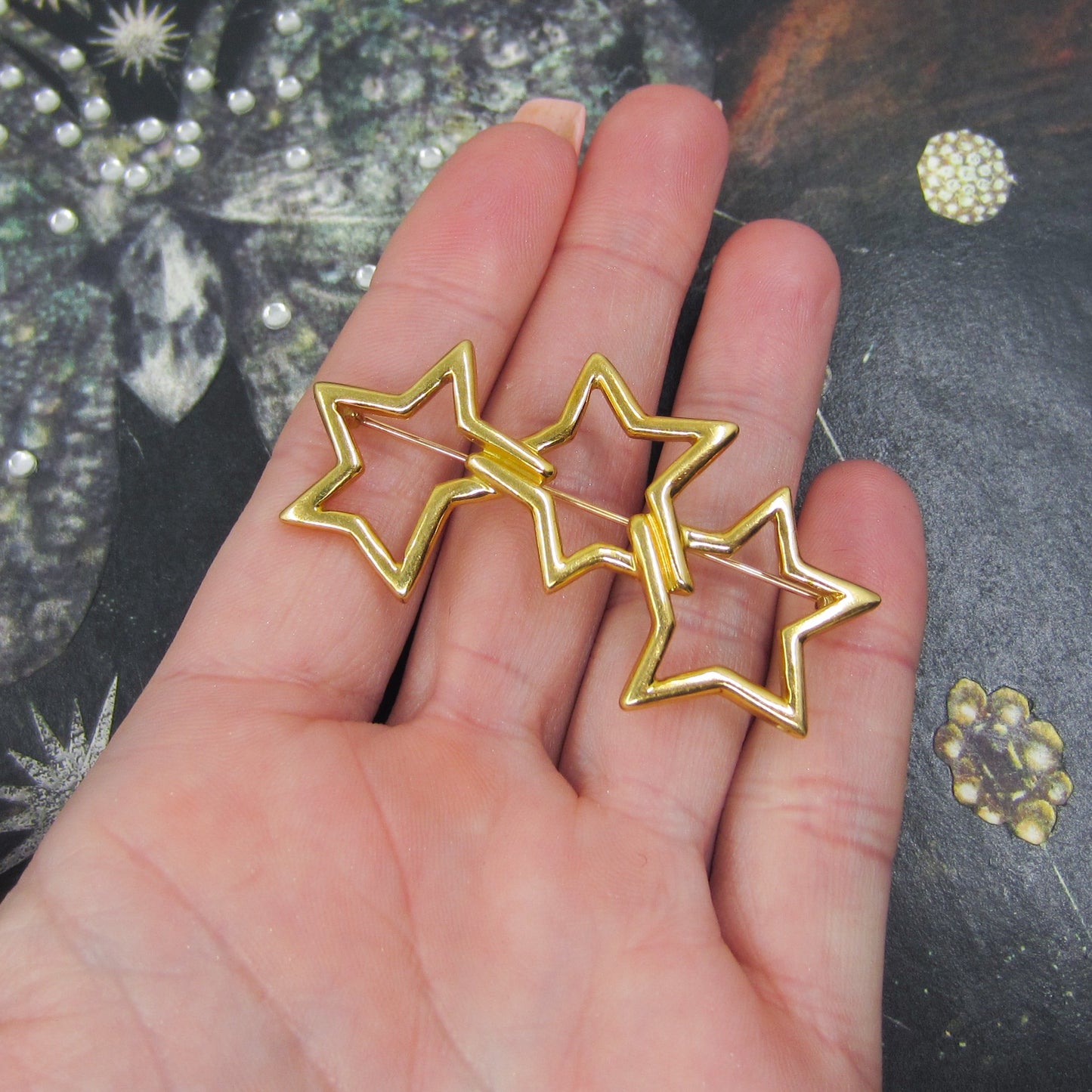 Vintage Tiffany & Co Stars Brooch 18k c. 1985