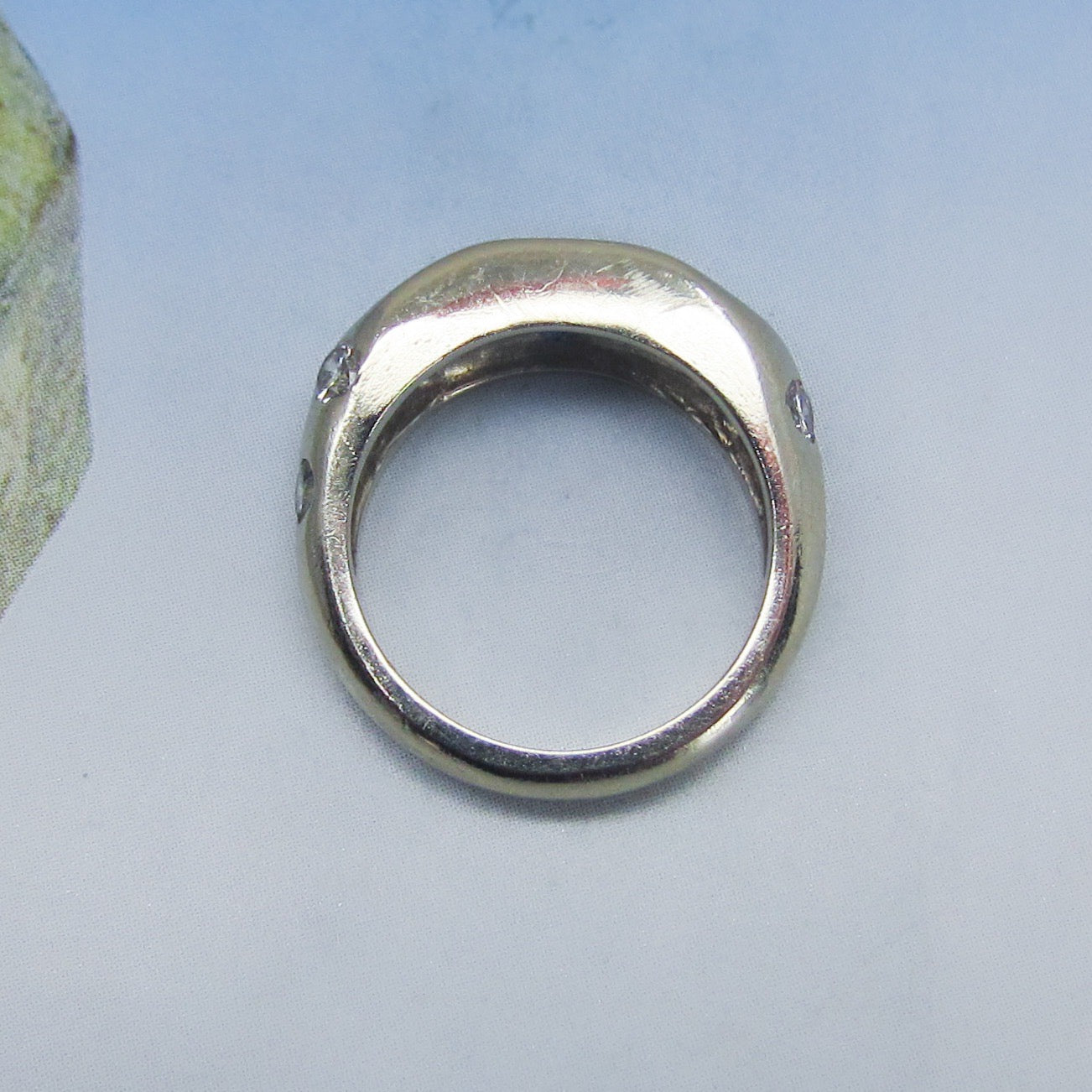 SOLD--Vintage Sapphire and Diamond Ring 14k c. 1950