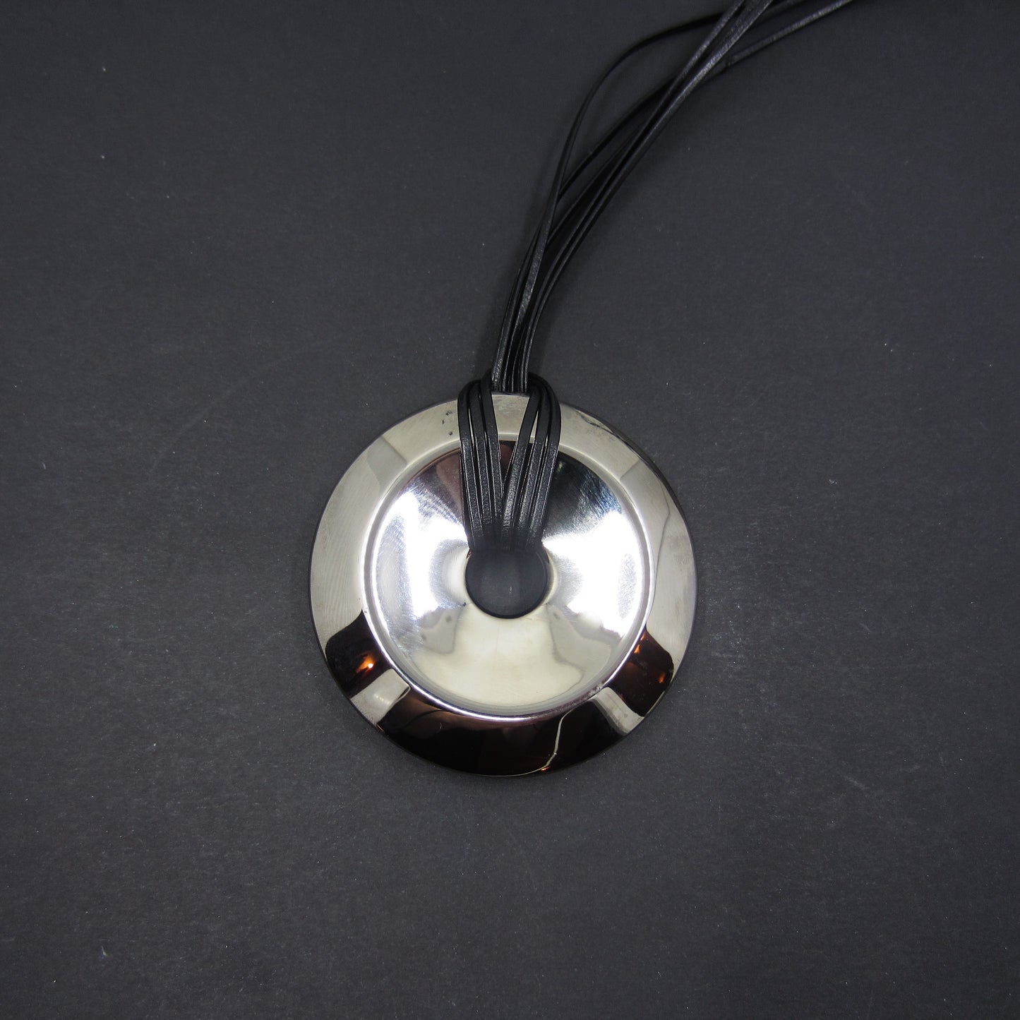 SOLD--Vintage Baccarat B Spirit Rainbow Riviera Crystal Disc Necklace Sterling