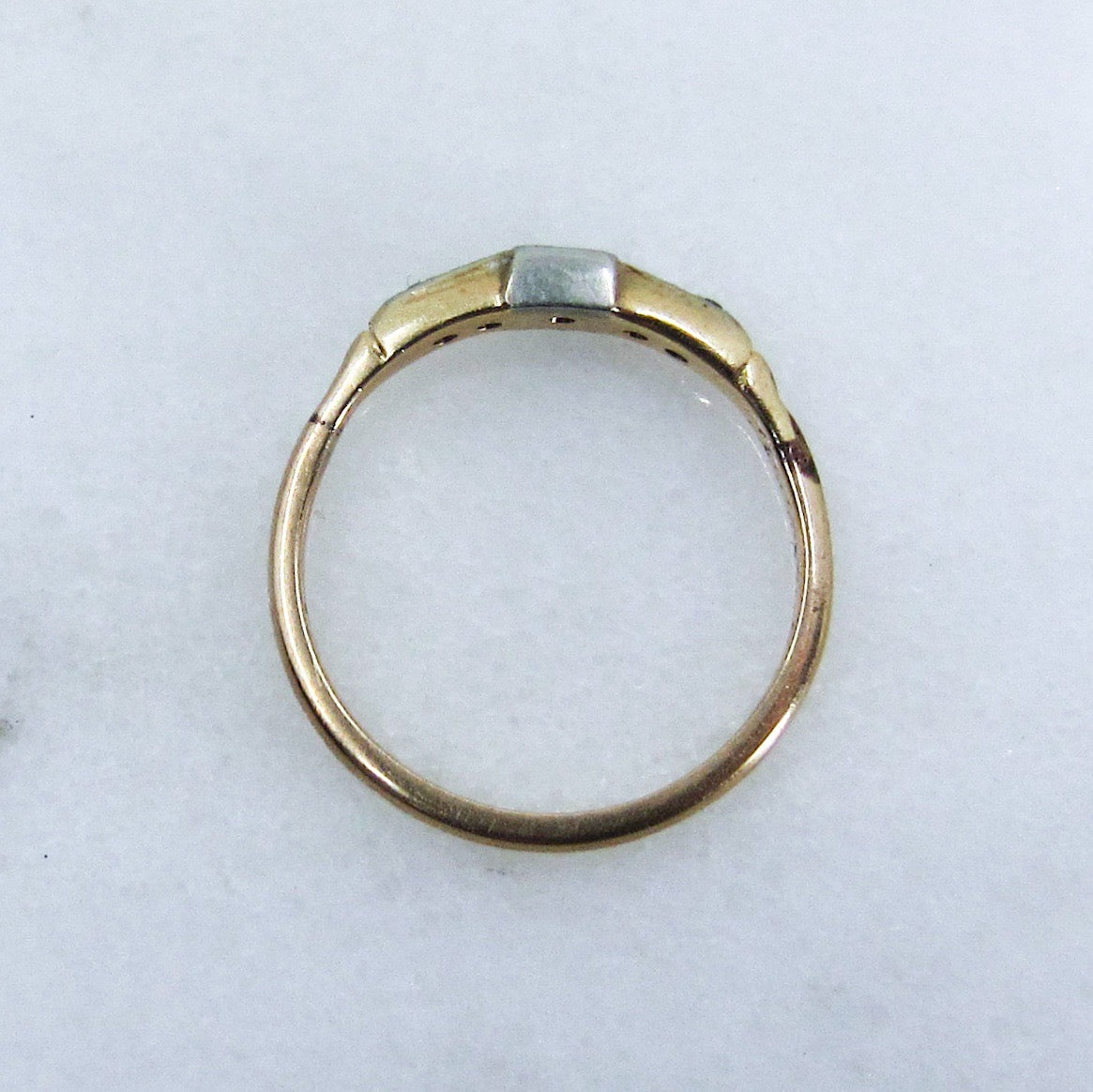 SOLD-Late Art Deco Diamond Band 14k c. 1943