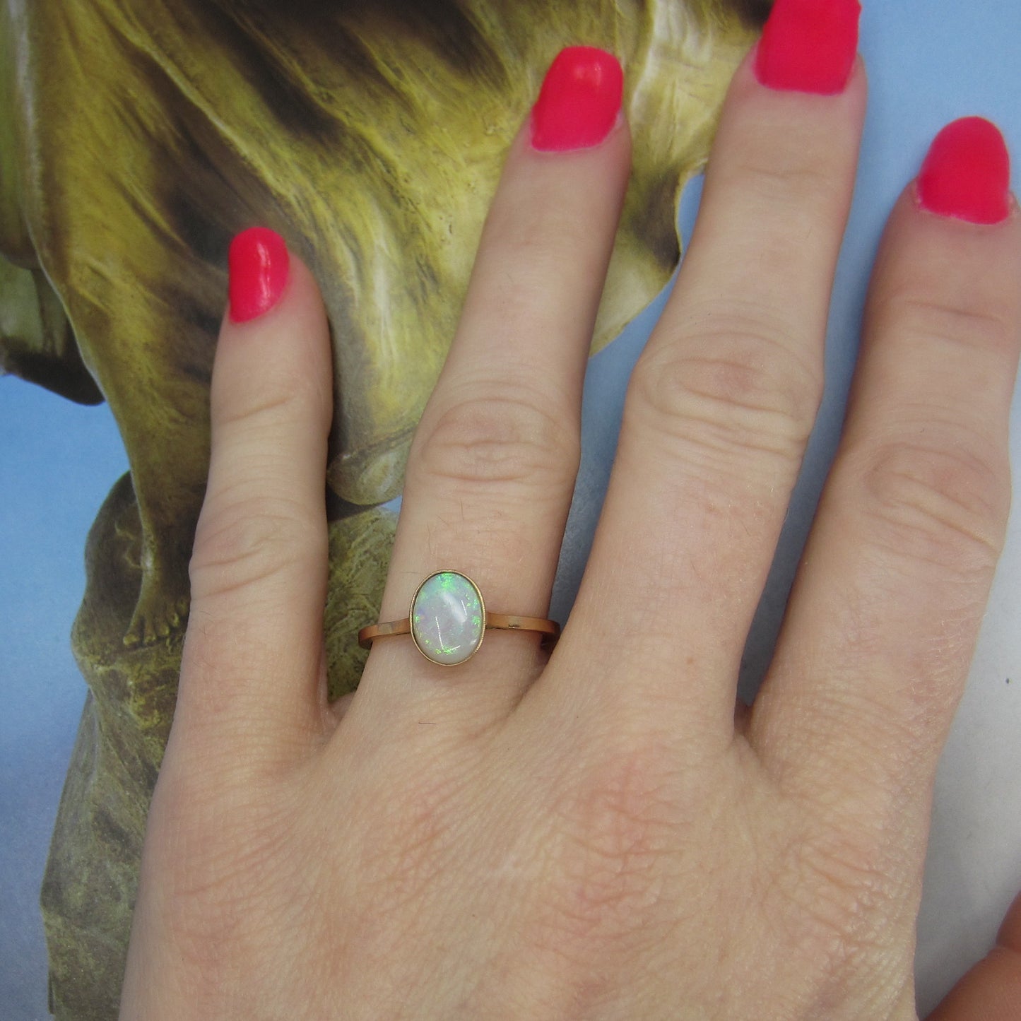 SOLD--Edwardian Opal Ring 9ct c.1900
