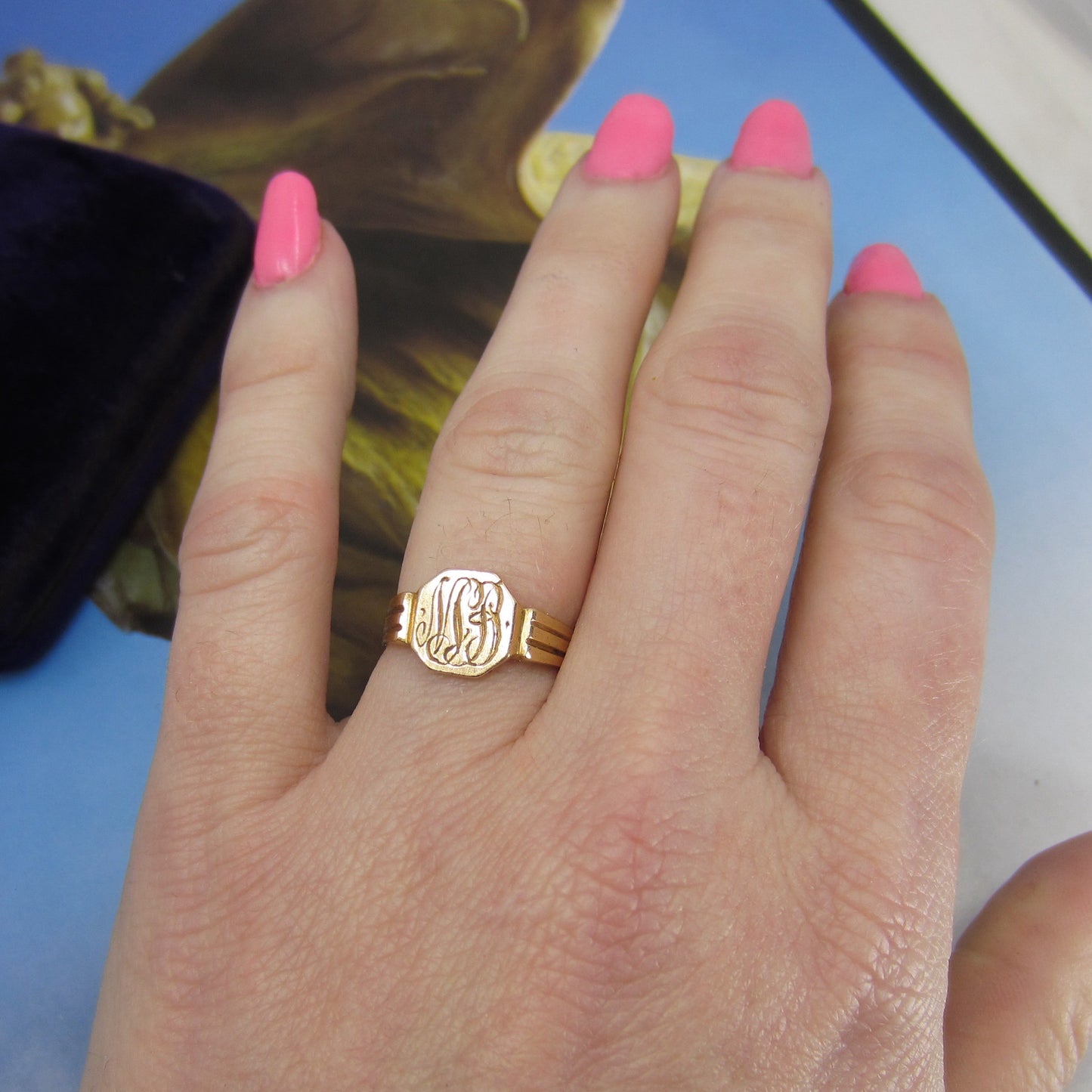 SOLD Art Deco Signet Ring 14k c. 1920