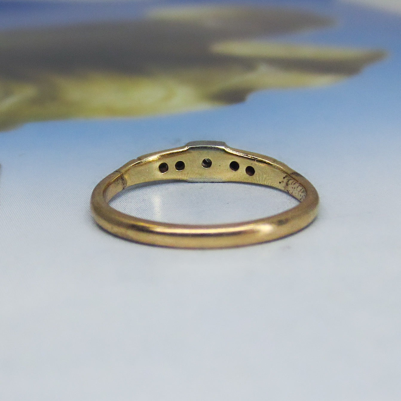 SOLD-Late Art Deco Diamond Band 14k c. 1943