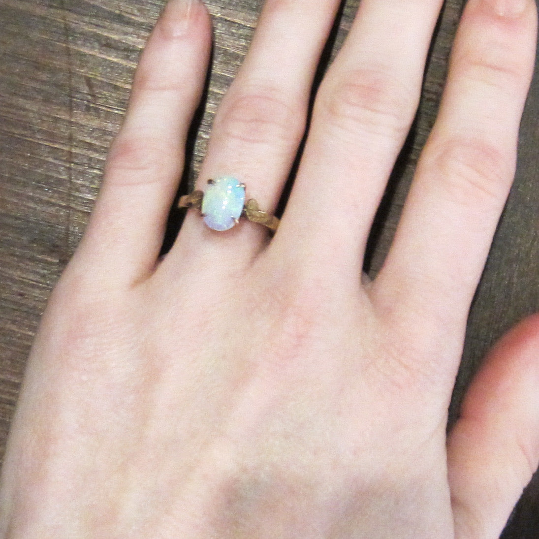 SOLD--Beautiful Vintage Opal Ring 18k c. 1970