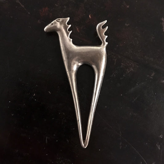 SOLD--KILLER Modernist Horse Brooch Sterling c. 1960