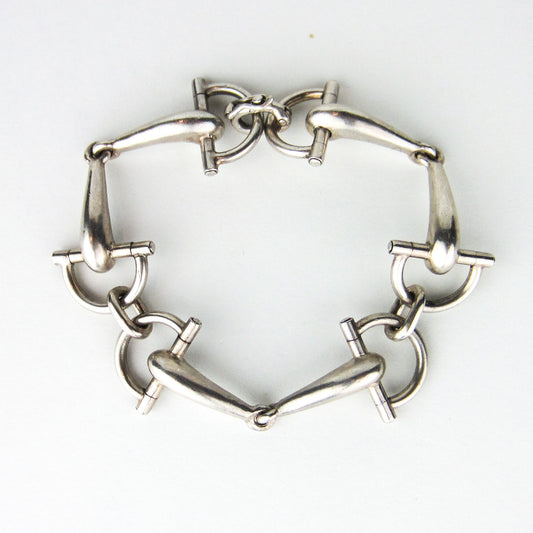SOLD-Vintage Gucci Horse Bit Bracelet Sterling c. 1970