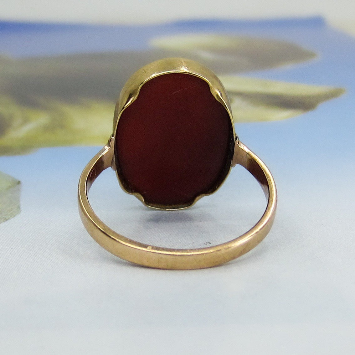 Victorian Hardstone Cameo of Hercules Ring 18k c. 1880