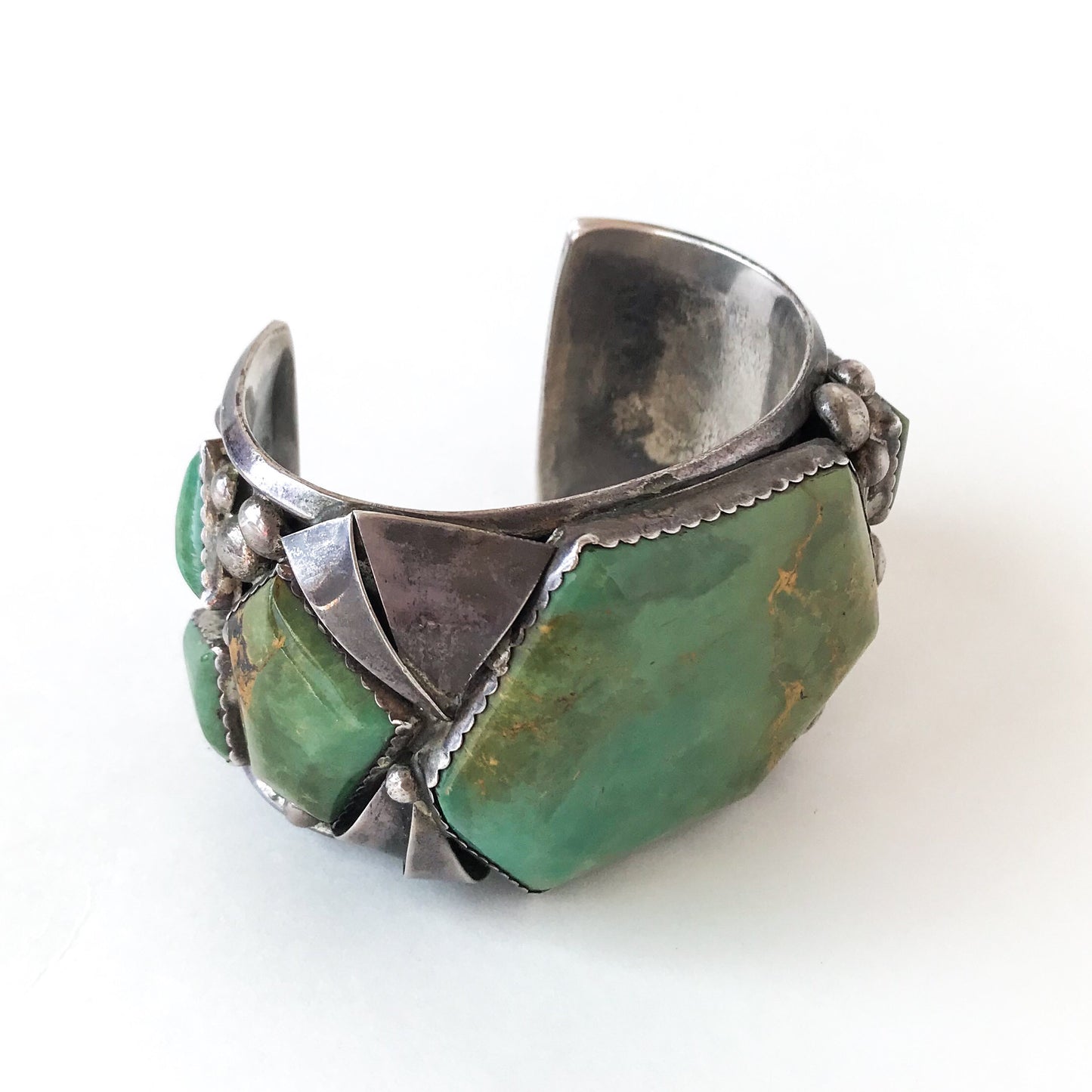 SOLD--MASSIVE Navajo Turquoise Cuff Sterling, E & C Fierro