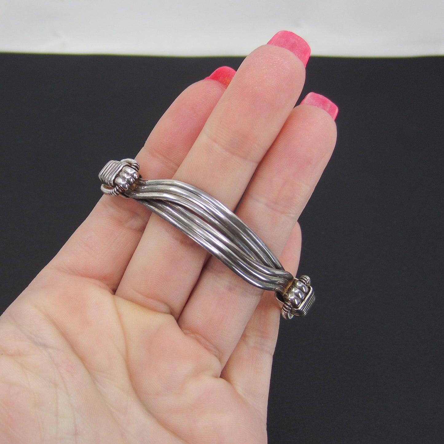Estate Patrick Mavros Sterling Elephant Hair Style Bracelet