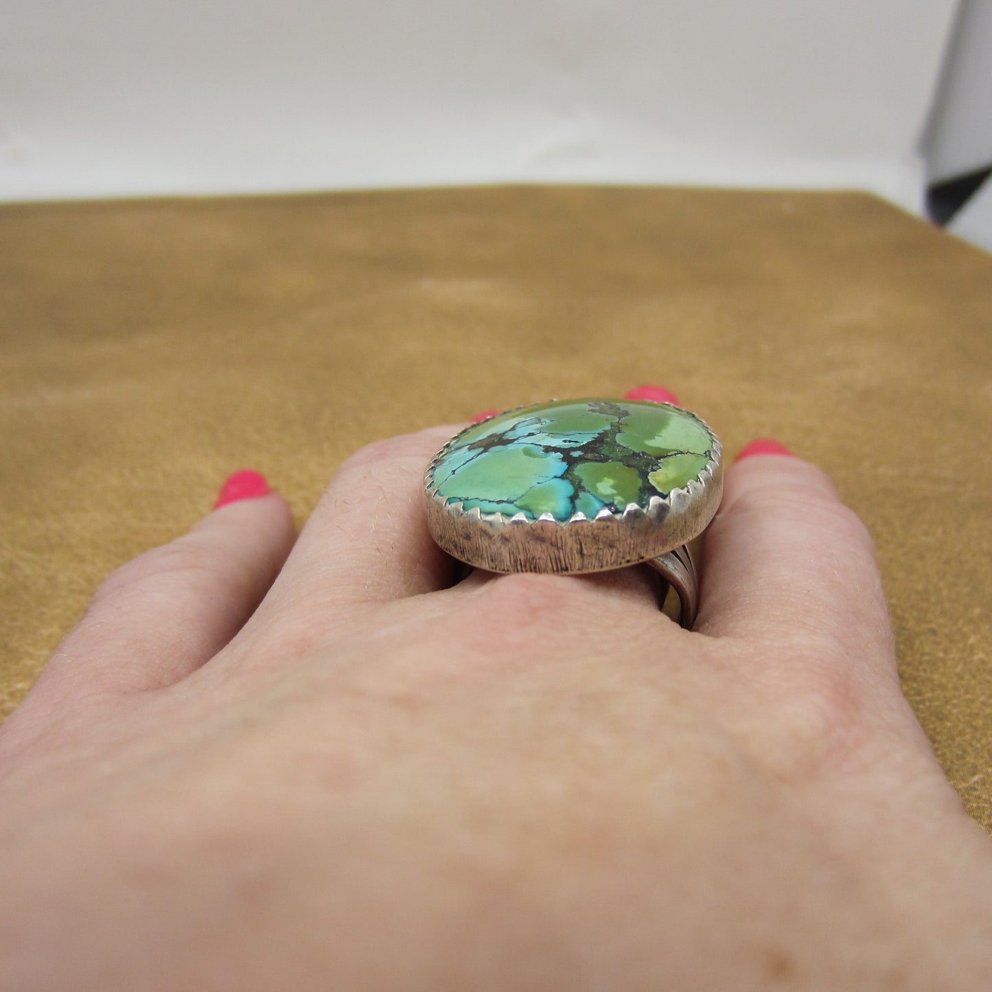 Incredible Huge Turquoise Ring Sterling, John Renner c. 1980