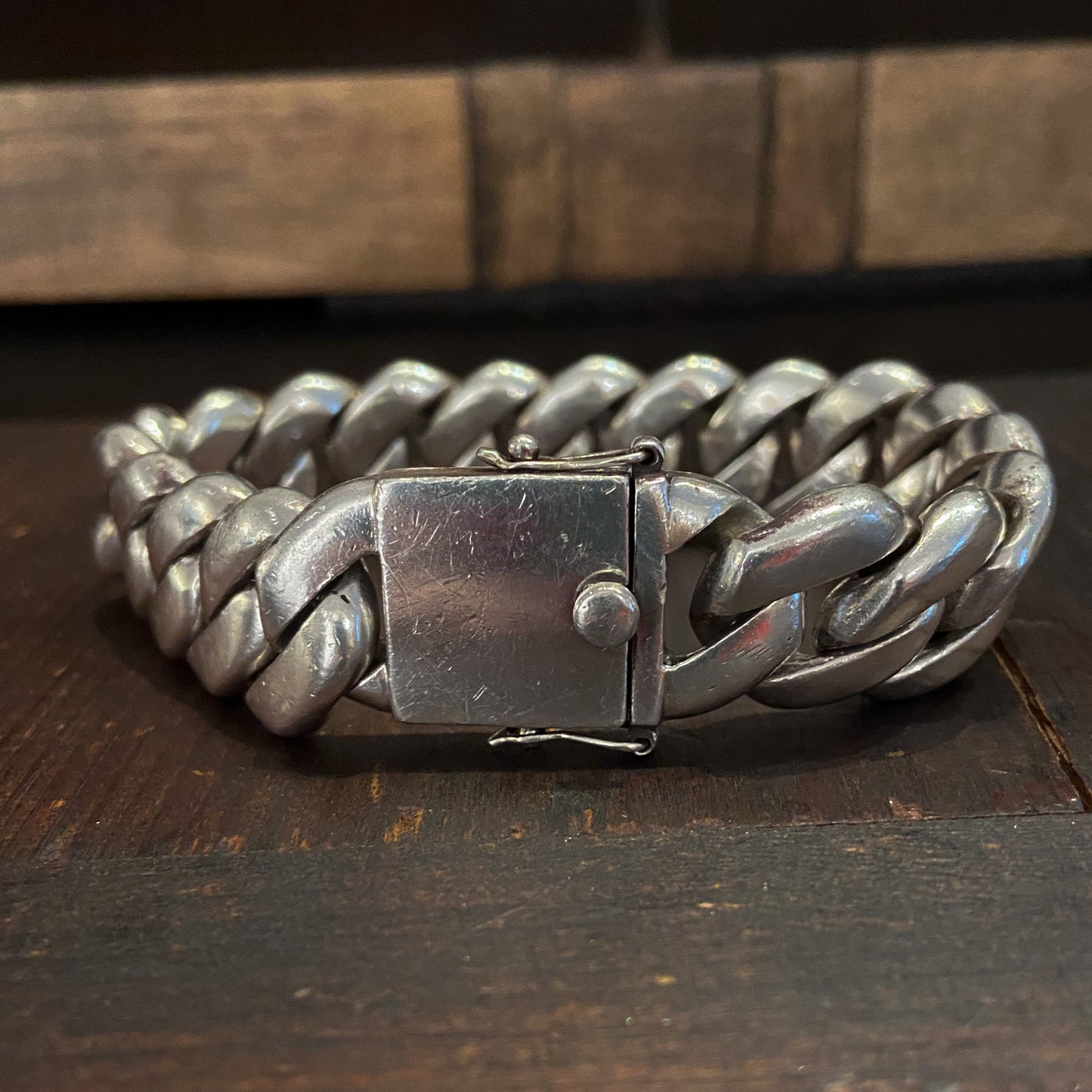SOLD--Vintage SUPER HEAVY Men’s Curb Link Bracelet Sterling