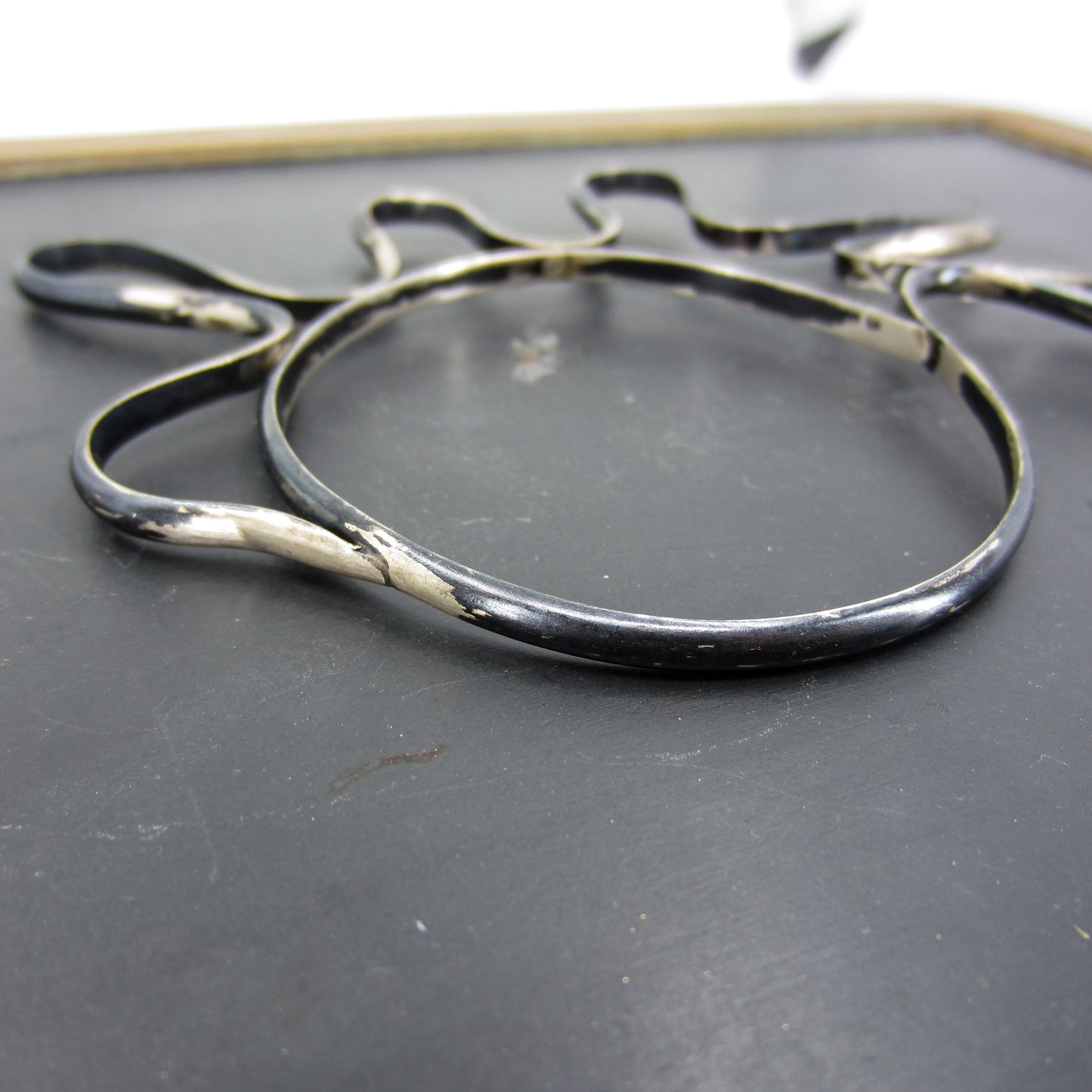 Incredible Post-Modern 3D Bangle Sterling c. 1980