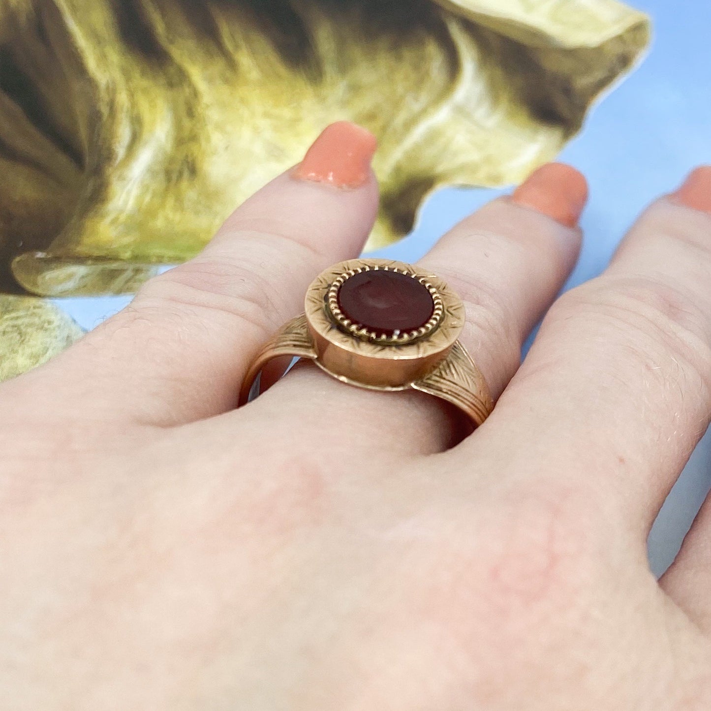 SOLD-Victorian Intaglio Ring 14k c. 1890