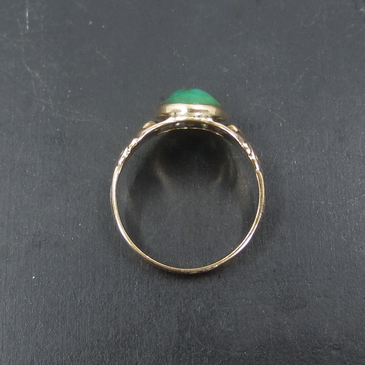SOLD--Art Deco Turquoise Signet Ring 10k, Ostby & Barton c. 1930