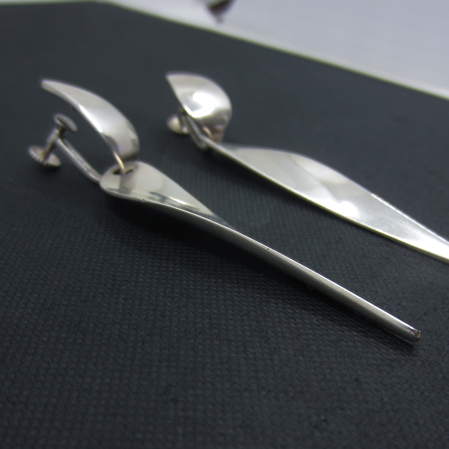 SOLD--MidCentury Nanna Ditzel for Georg Jensen Earrings Sterling, #128 c. 1970