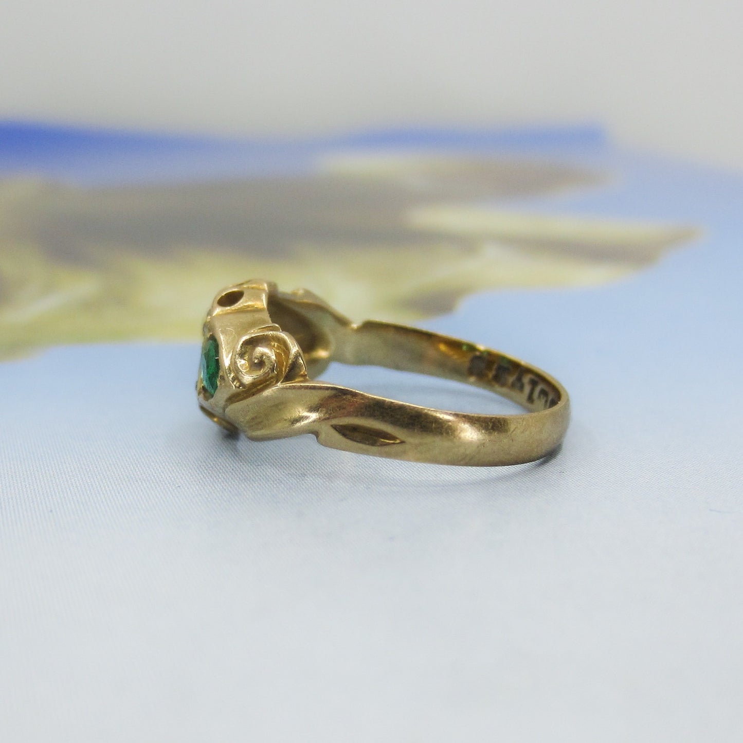 SOLD-Victorian Diamond and Emerald Ring 18k, British c. 1880