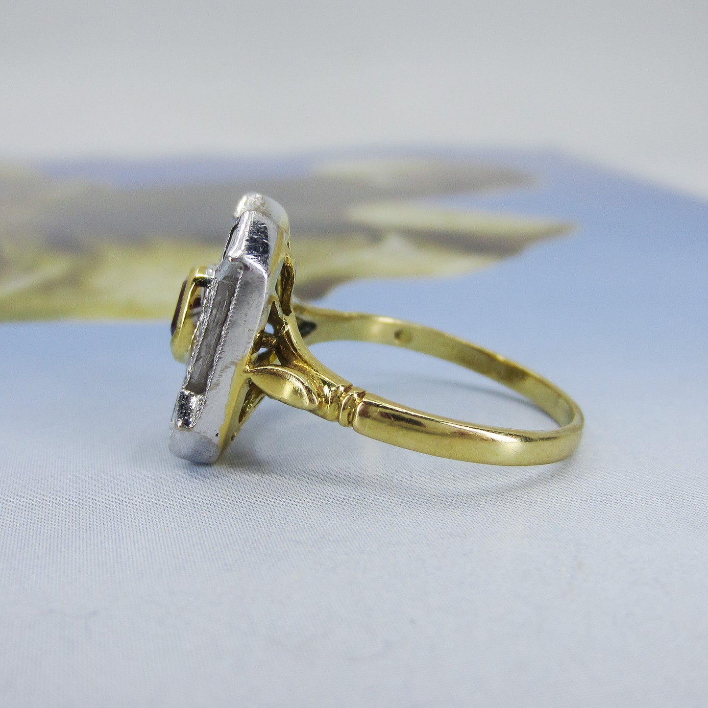 SOLD--Vintage Ruby and Diamond Ring 18k, British c. 1988