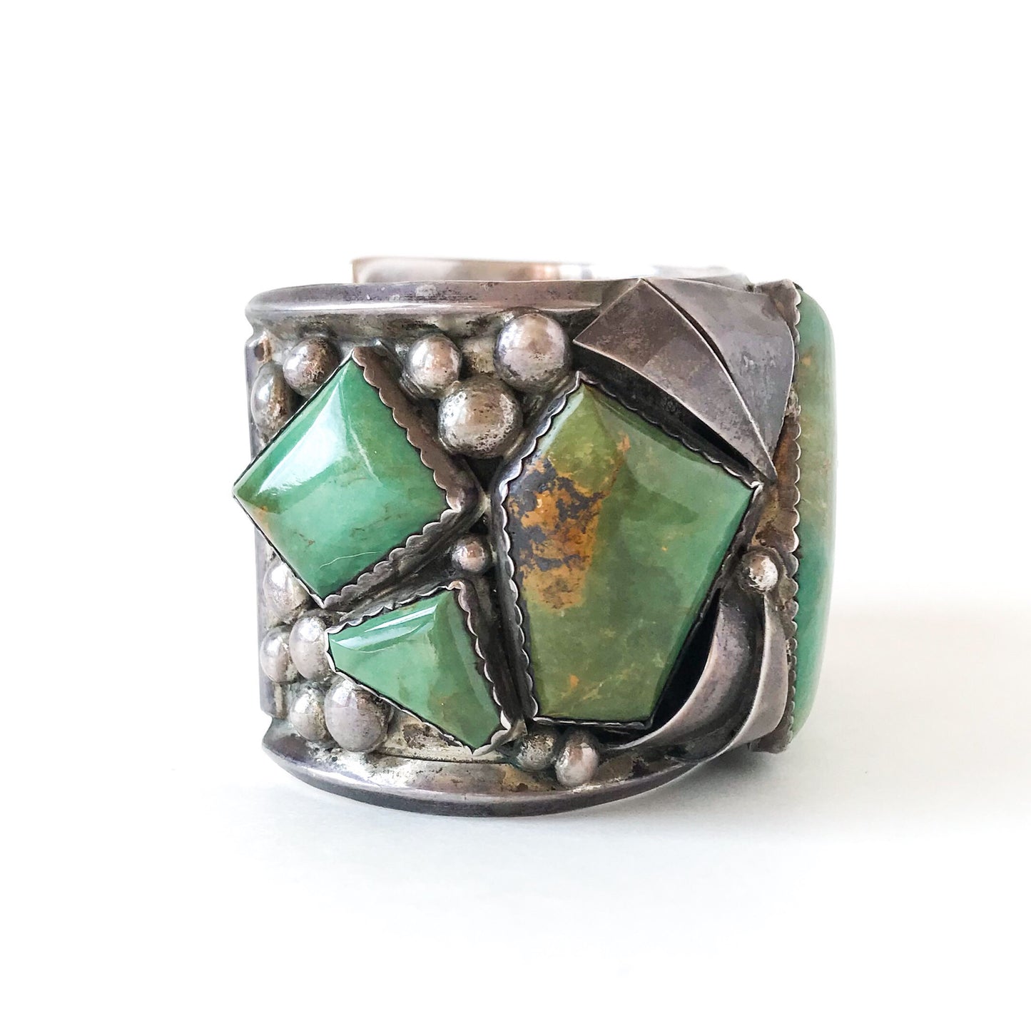 SOLD--MASSIVE Navajo Turquoise Cuff Sterling, E & C Fierro