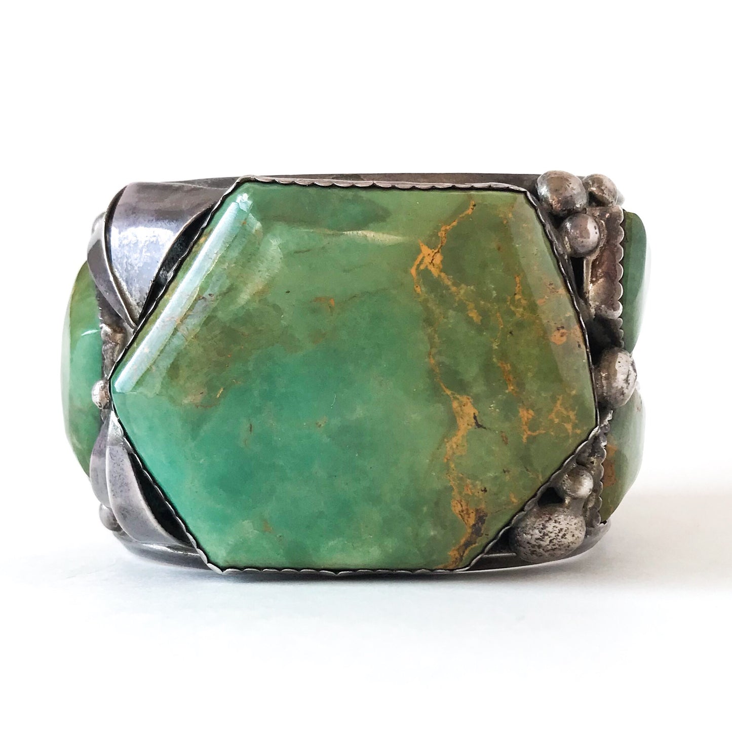 SOLD--MASSIVE Navajo Turquoise Cuff Sterling, E & C Fierro