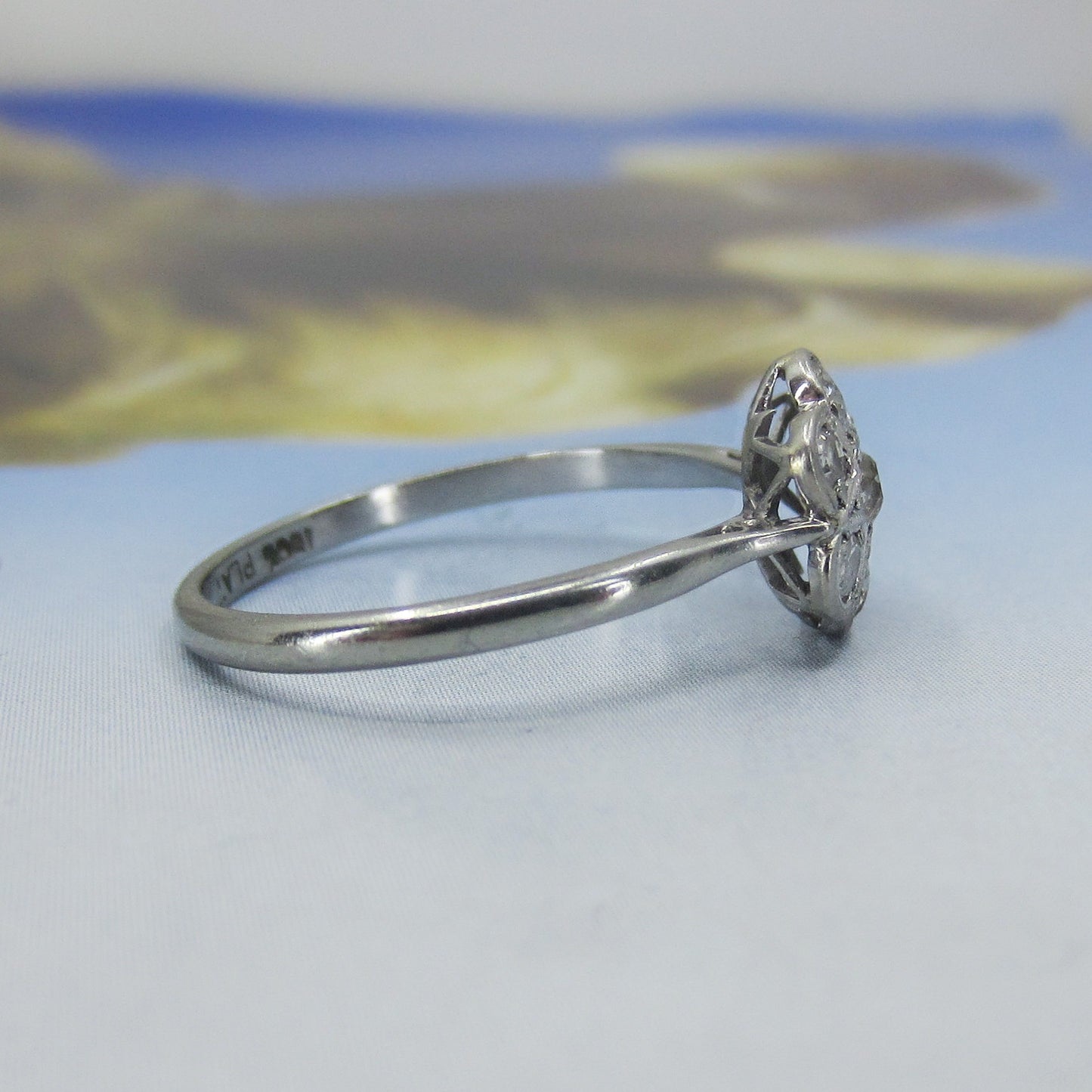 Edwardian Diamond Cluster Ring Plat/18k c. 1910