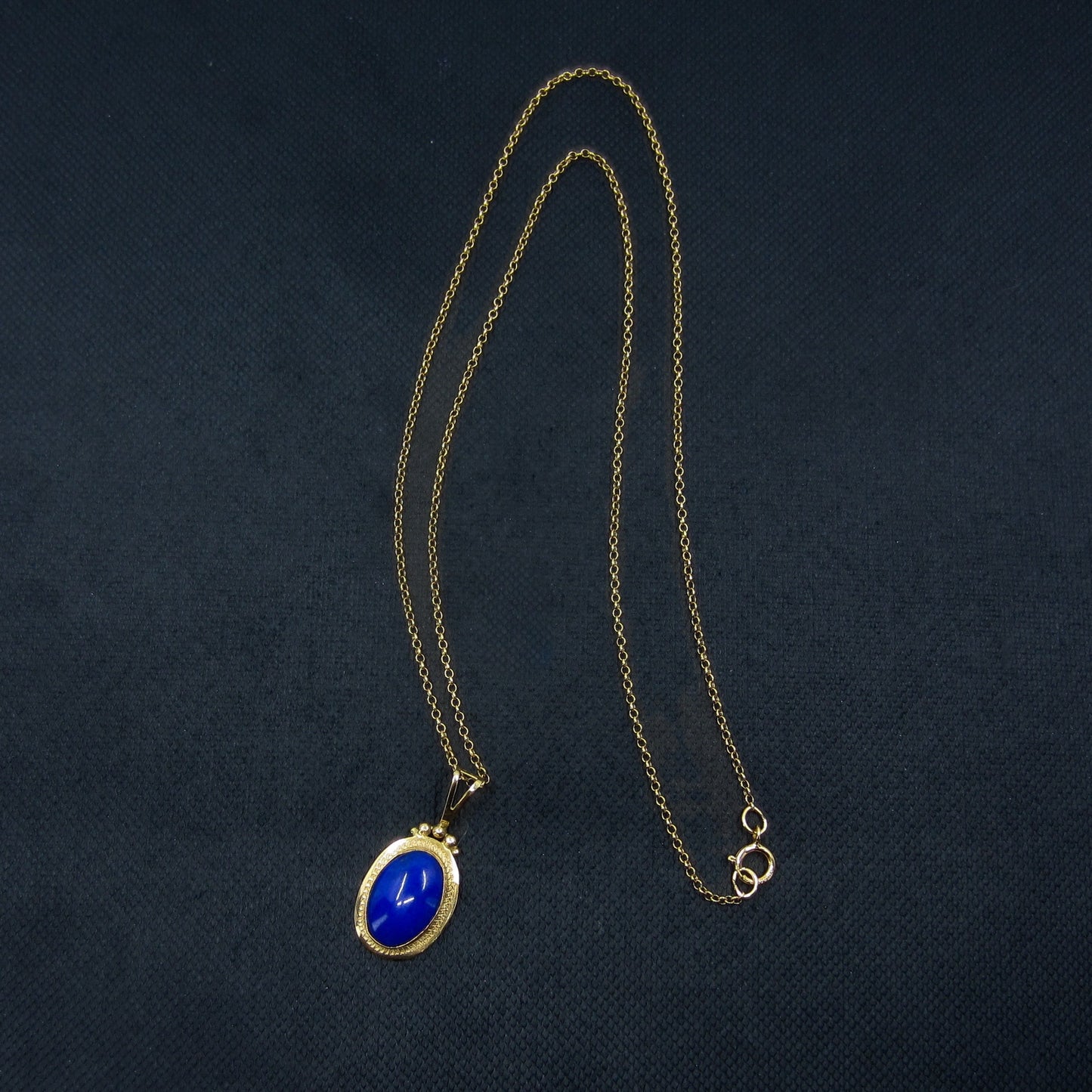 SOLD--Vintage Lapis Pendant 18k, Italy c. 1980