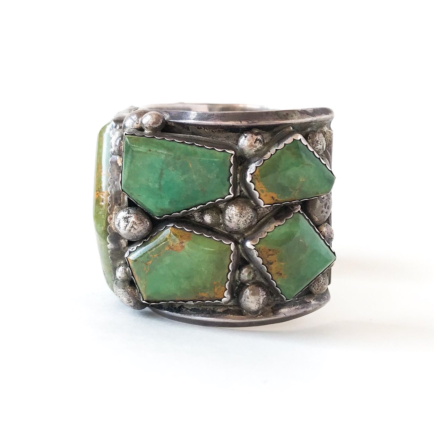 SOLD--MASSIVE Navajo Turquoise Cuff Sterling, E & C Fierro