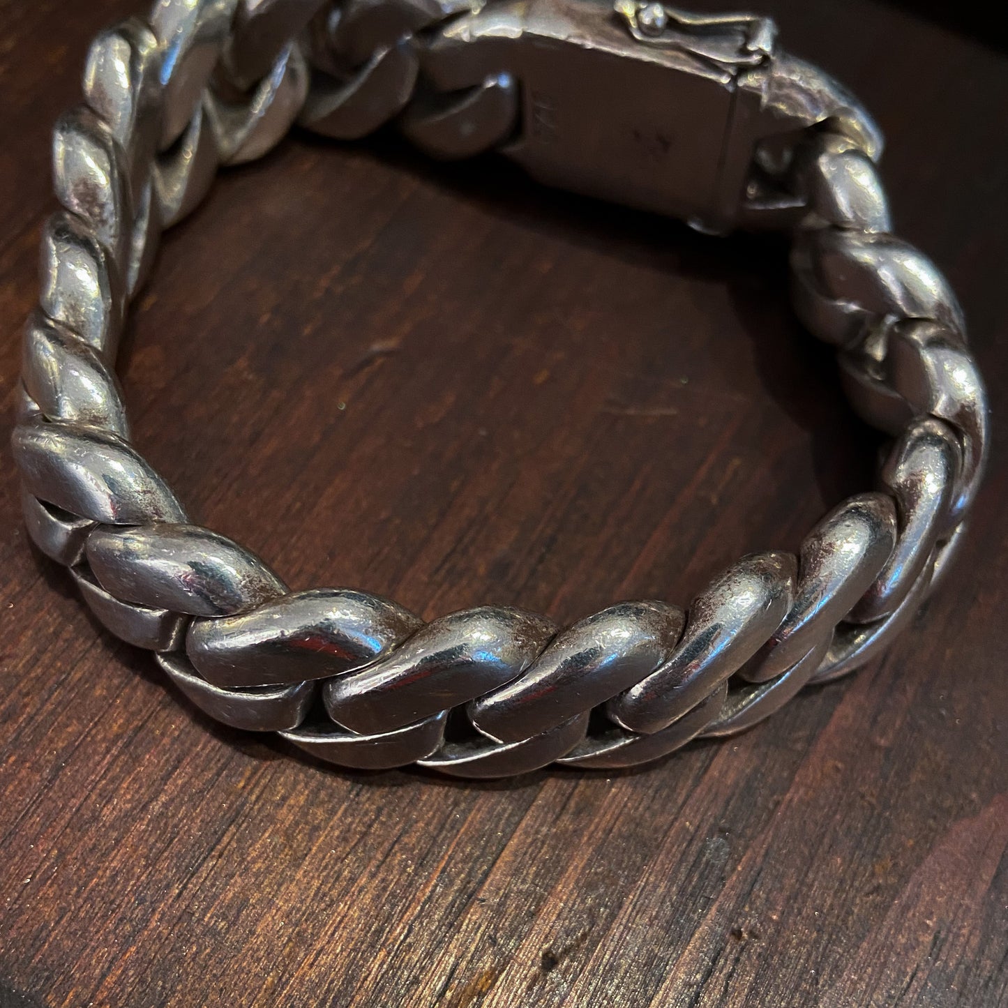 SOLD--Vintage SUPER HEAVY Men’s Curb Link Bracelet Sterling