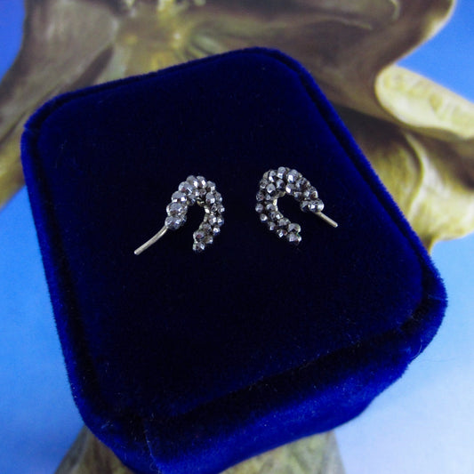 SOLD—Victorian Cut Steel Horseshoe Earrings c. 1880