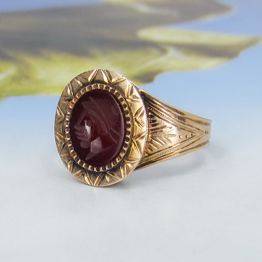 SOLD-Victorian Intaglio Ring 14k c. 1890