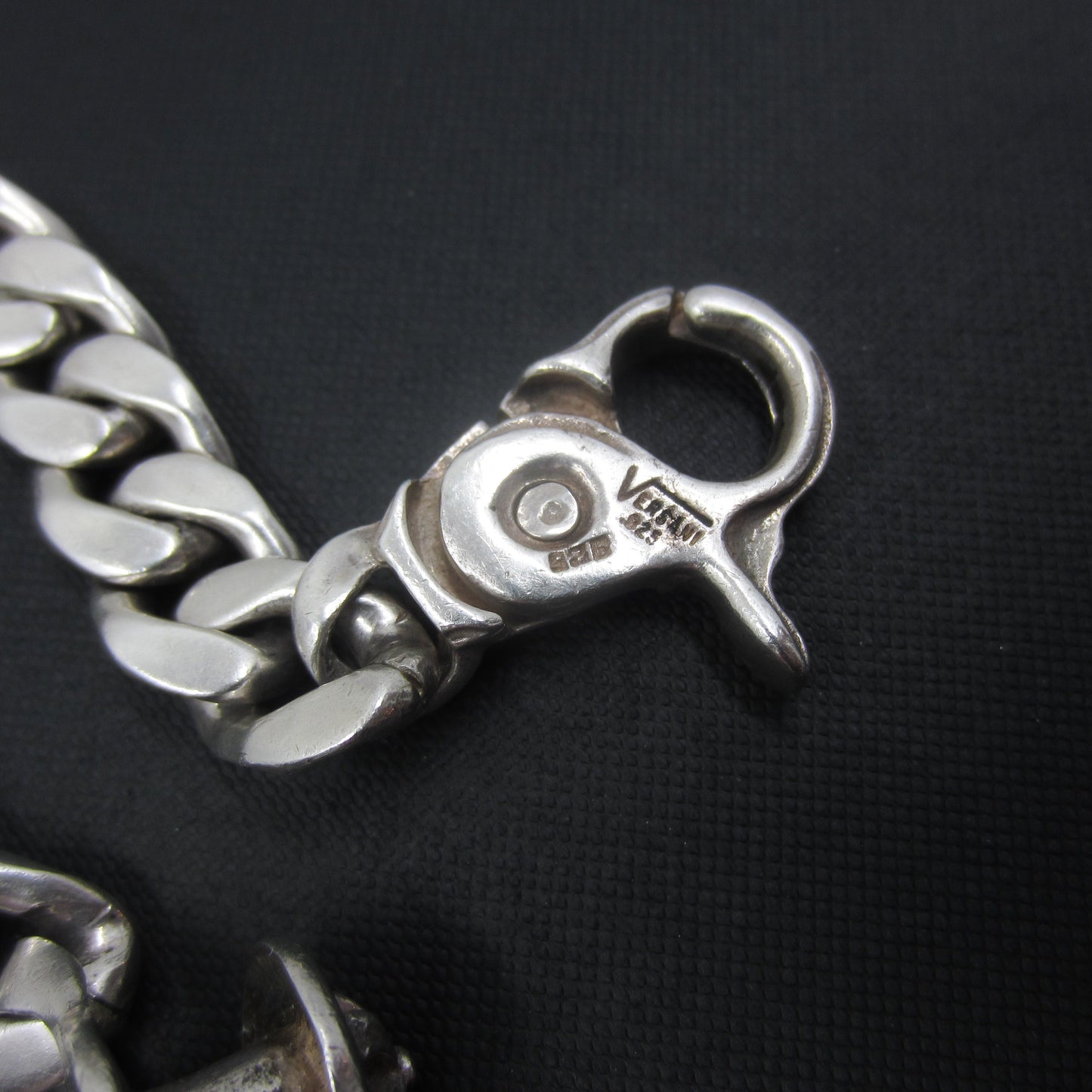 SOLD--Vintage Heavy Curb Link Bracelet Sterling, Versani c. 1990