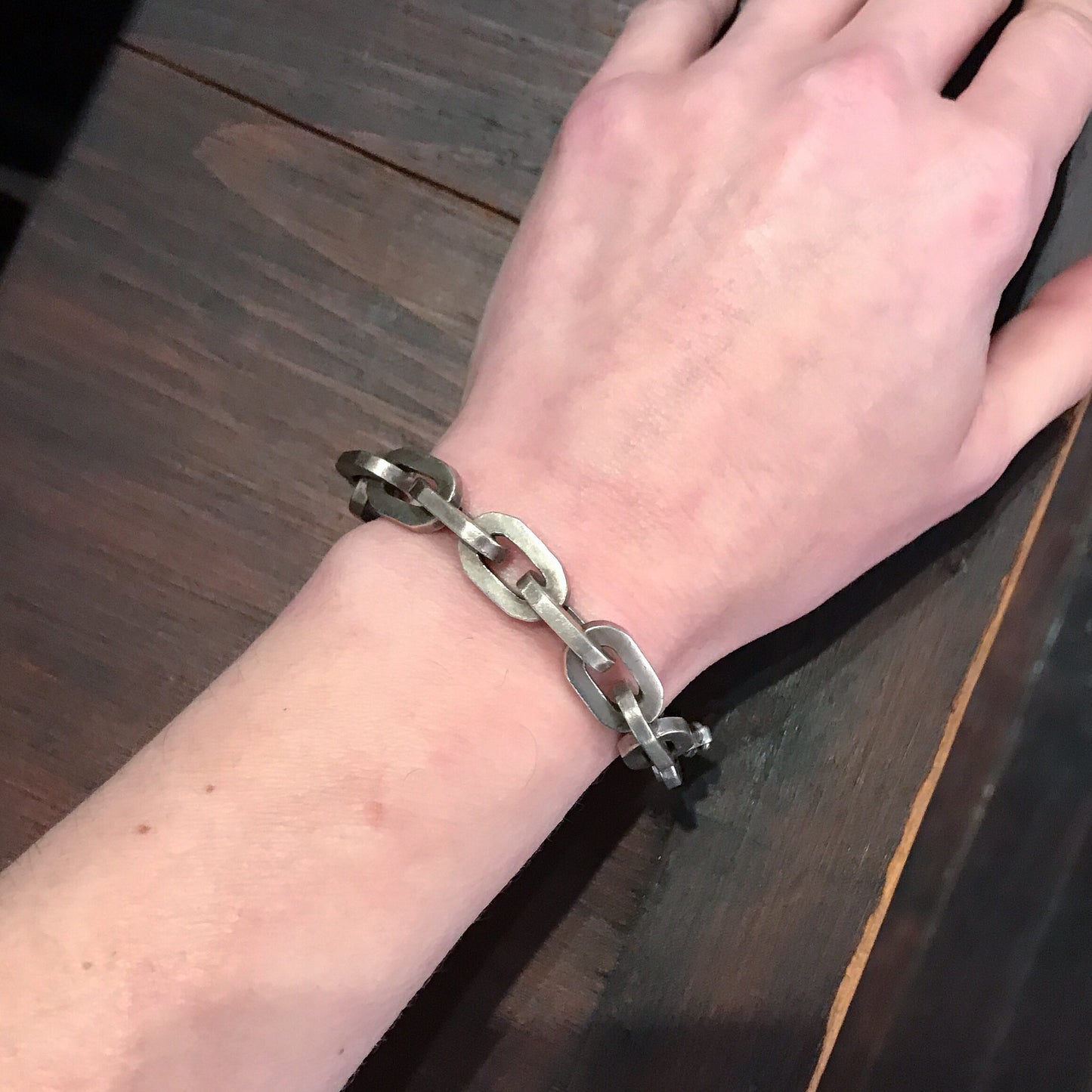 SOLD--THE BEST Vintage Heavy Link Bracelet Sterling, Taxco c. 1980