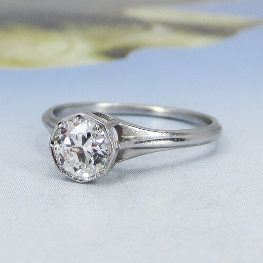 SOLD Art Deco Old European Diamond .60ct Engagement Ring Platinum c. 1930